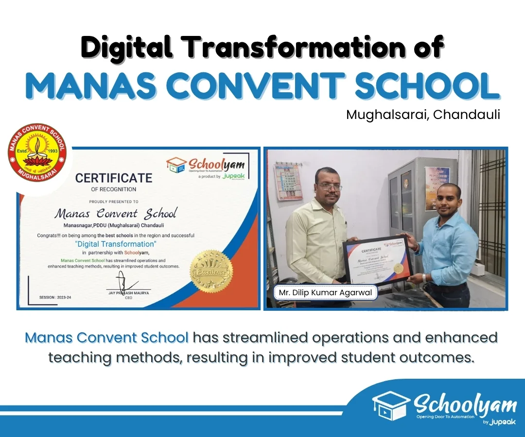 Digital transformation recognition for Manas Convent School